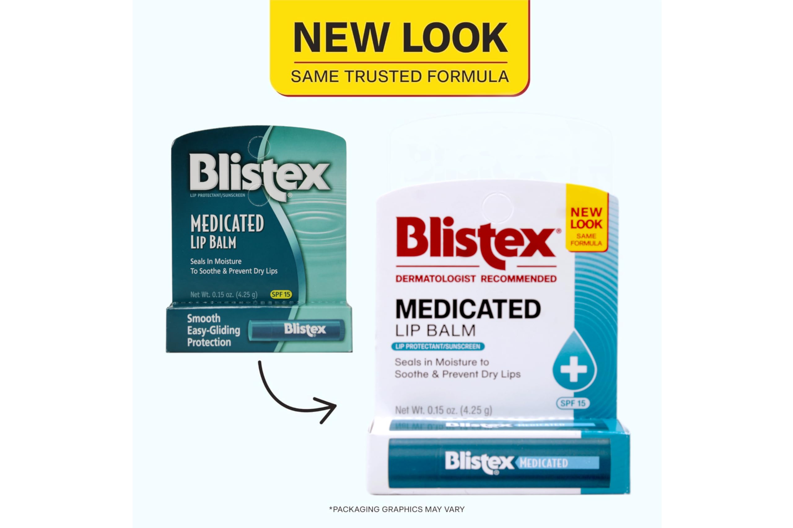 Blistex Medicated Lip Balm SPF 15 (0.15 oz) — Hydrating Lip Care, Pack of 24