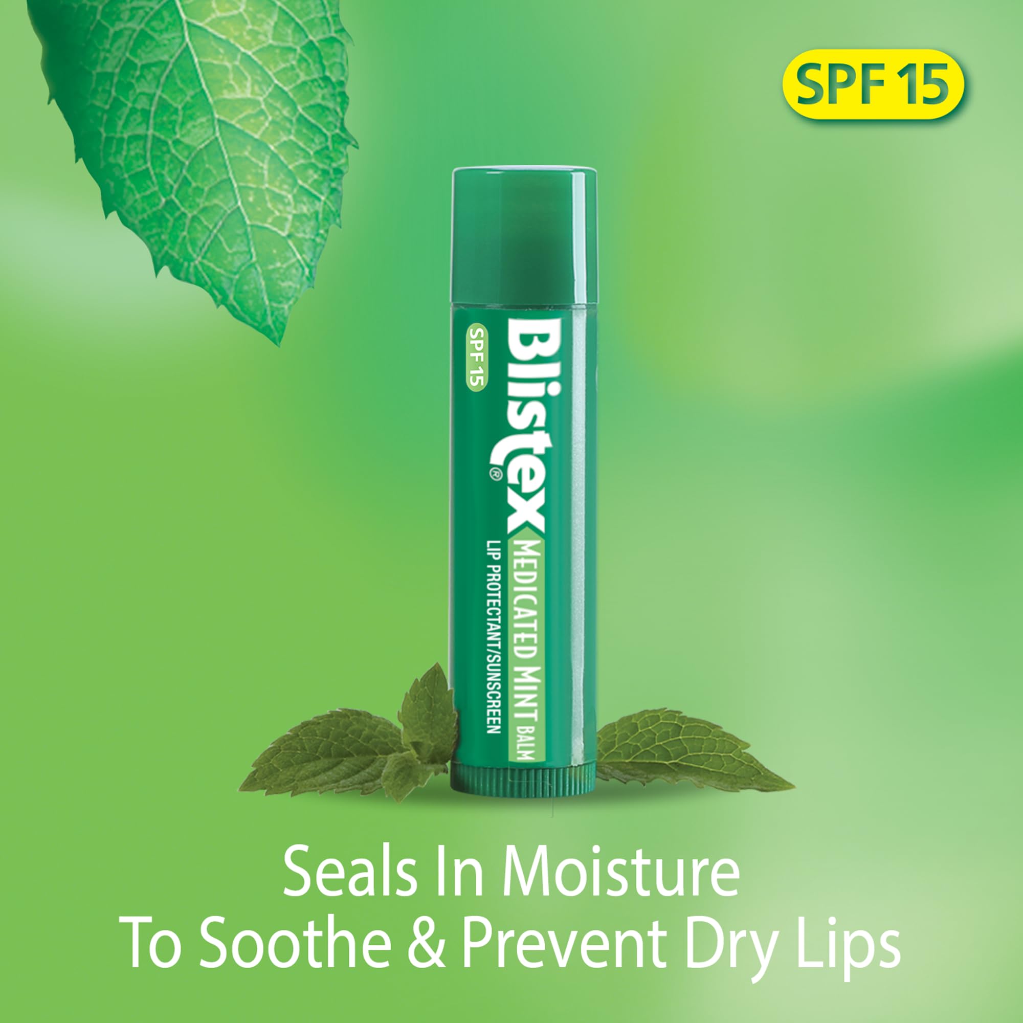 Blistex Medicated Mint Lip Balm – SPF 15, 0.15 oz, Pack of 24 | Hydration & Protection