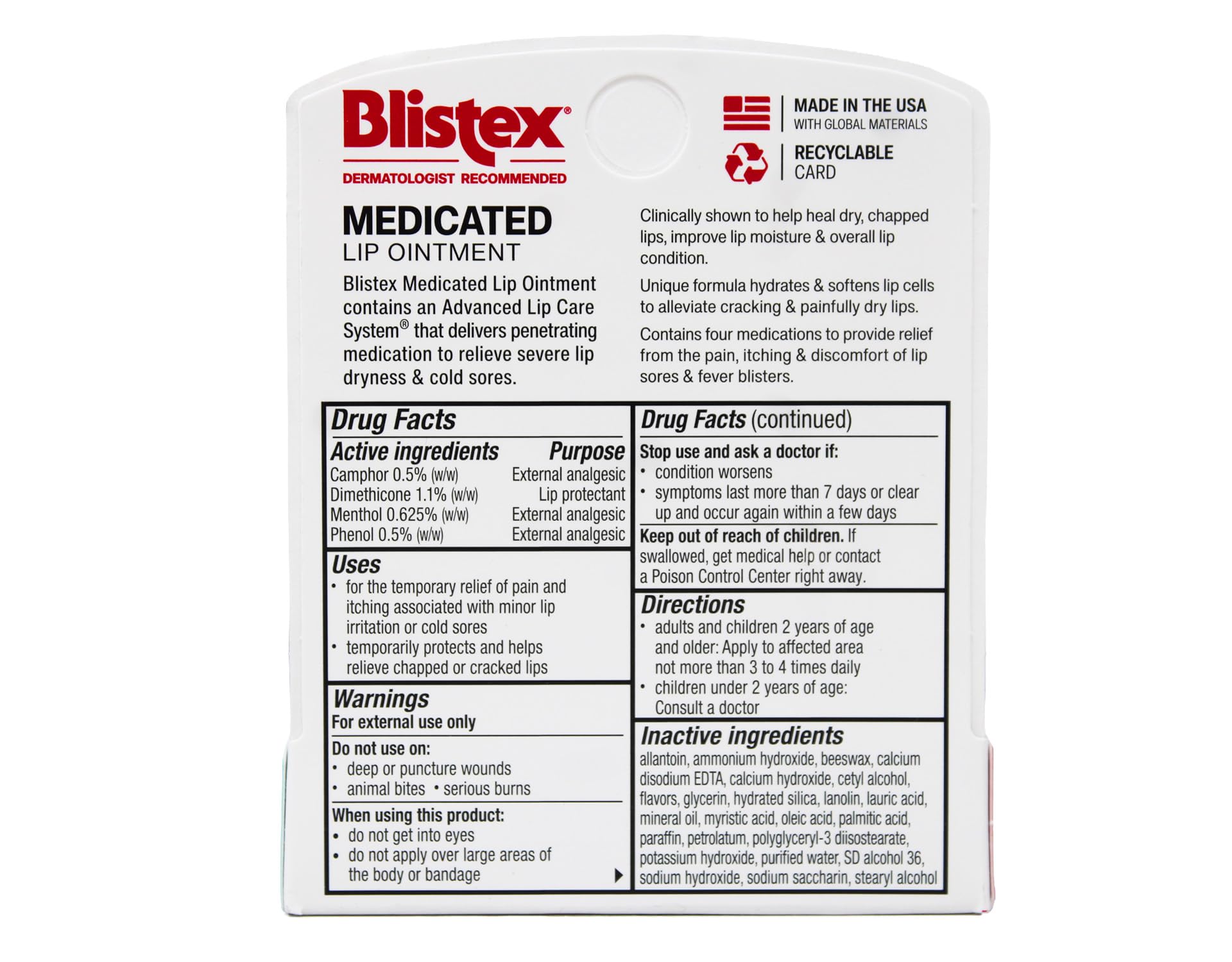 Blistex Medicated Lip Ointment 0.21 oz – Pack of 11 | Lip Care