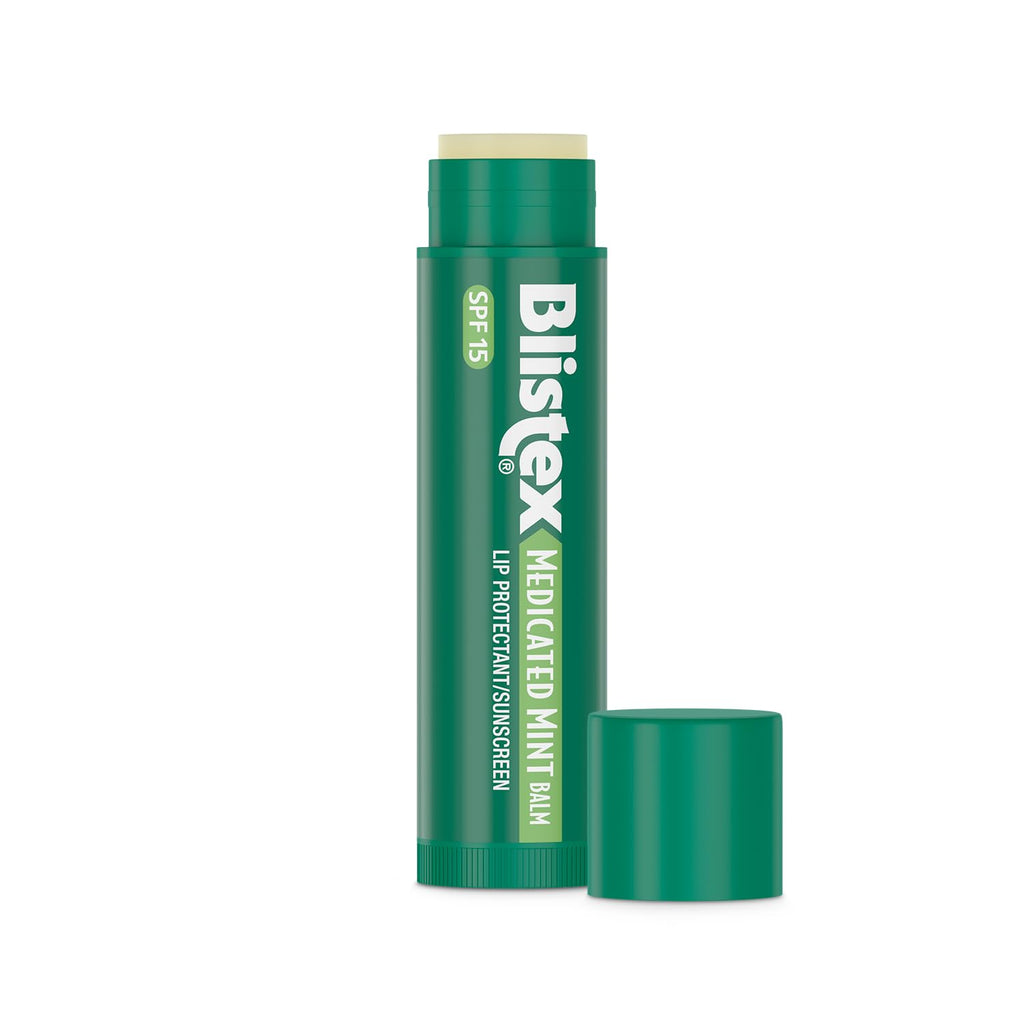 Blistex Medicated Mint Lip Balm – SPF 15, 0.15 oz, Pack of 24 | Hydration & Protection