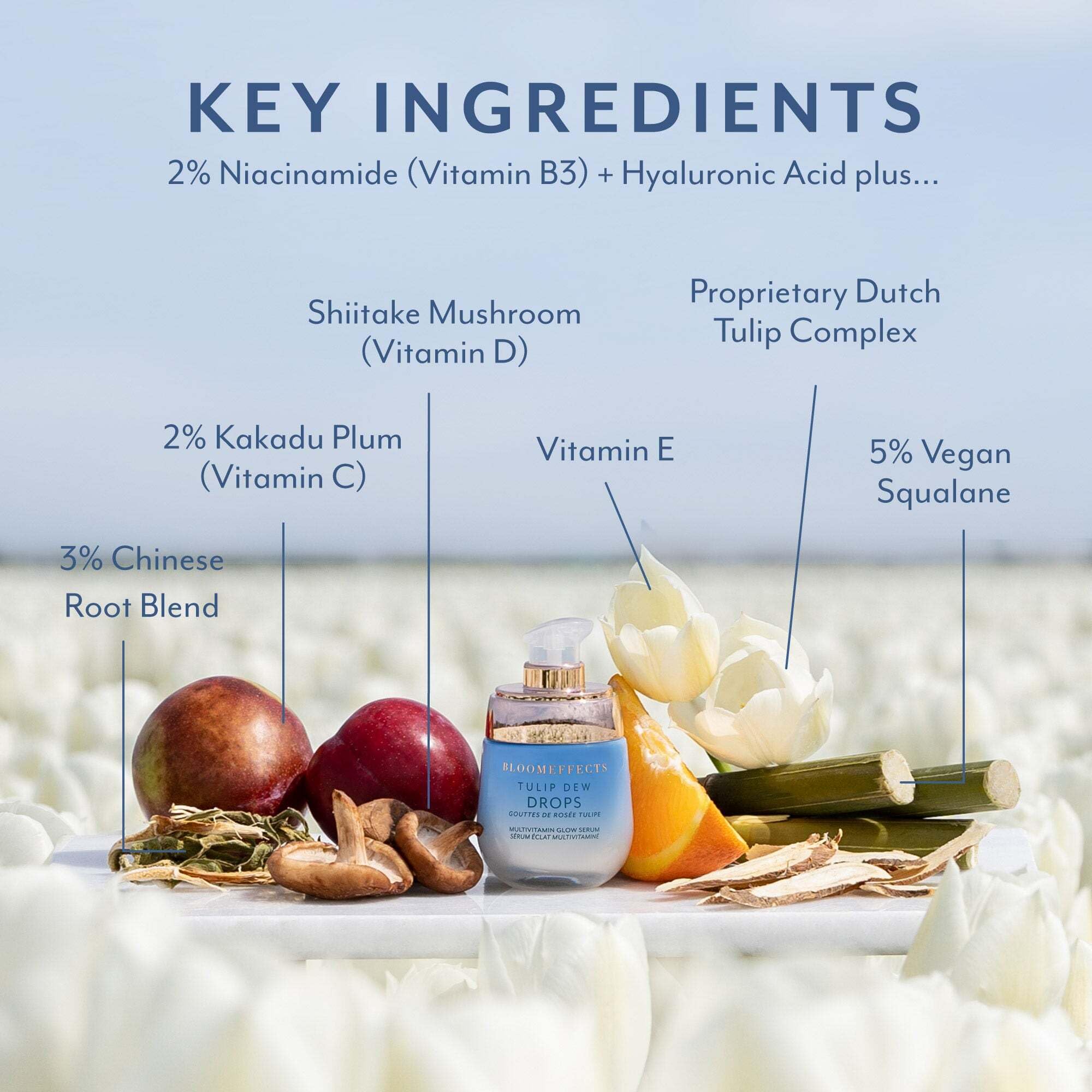 Bloomeffects Natural Tulip Dew Drops | Multi-Nutrient Serum – Clean Beauty, Cruelty-Free, 1 oz (30 ml)