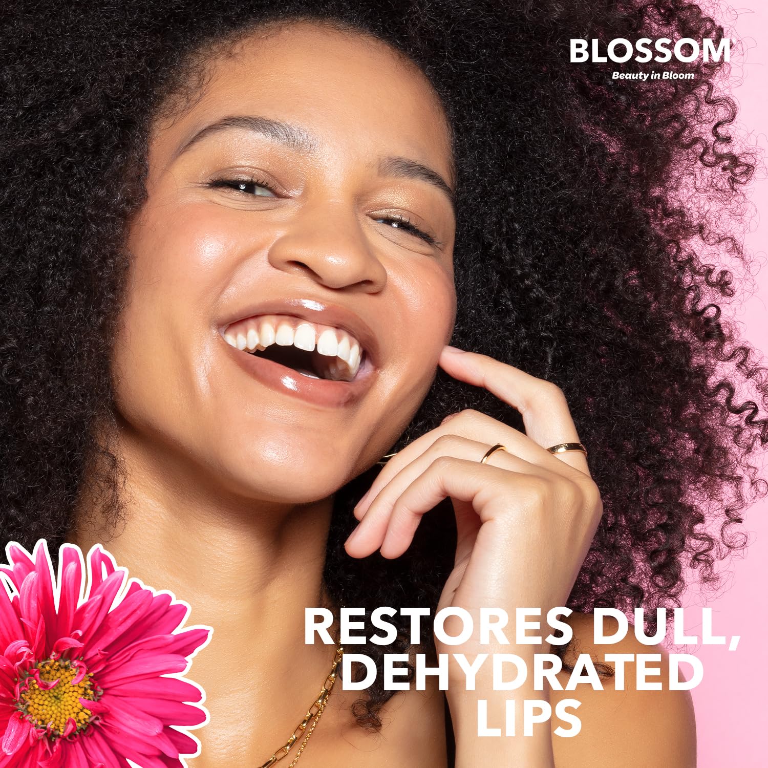 Blossom Lip Oil with Real Flowers – Hydrating Olive & Grape Seed Oil, 2-Pack (Coconut & Watermelon)