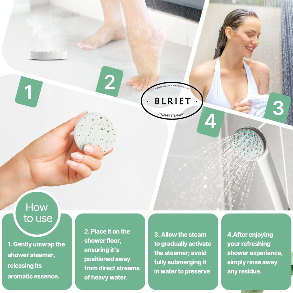 BLRIET Shower Steamers Aromatherapy 18-Pack – Mint & Lavender, Relaxation & Stress Relief