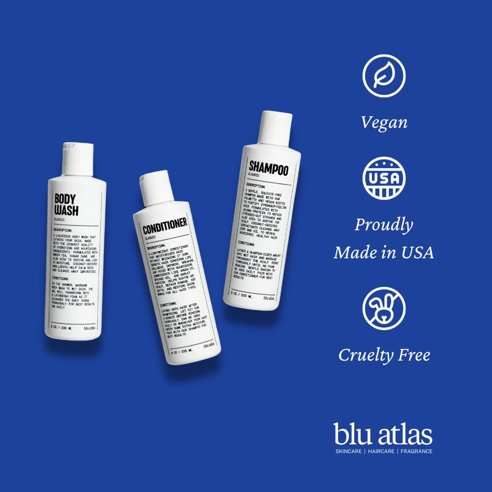 Blu Atlas Body Wash 8 oz – Sulfate-Free Hydrating Gel for Men | Coconut Apricot