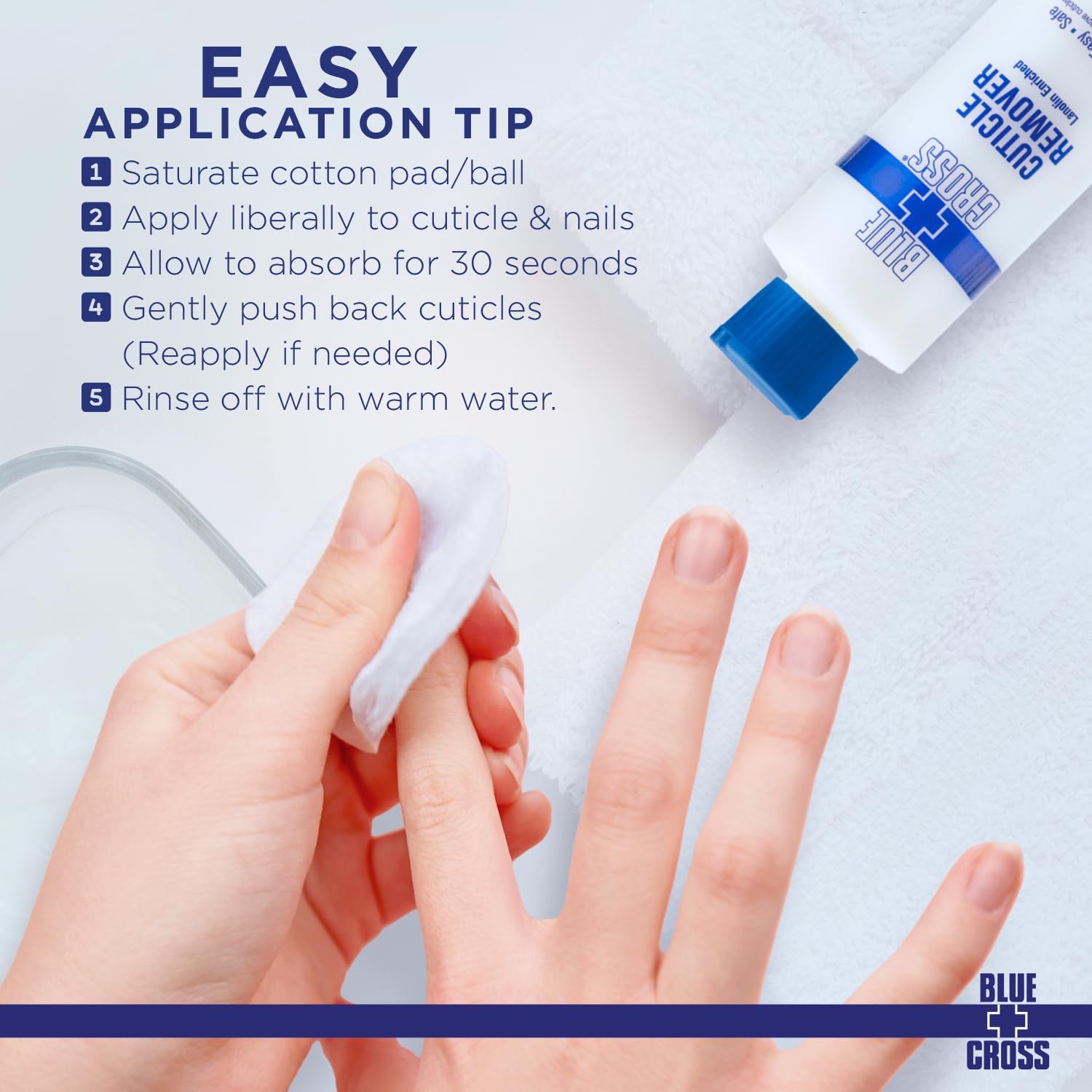 Blue Cross Cuticle Remover & Softener Liquid – Nail Care, 16oz, Made in USA
