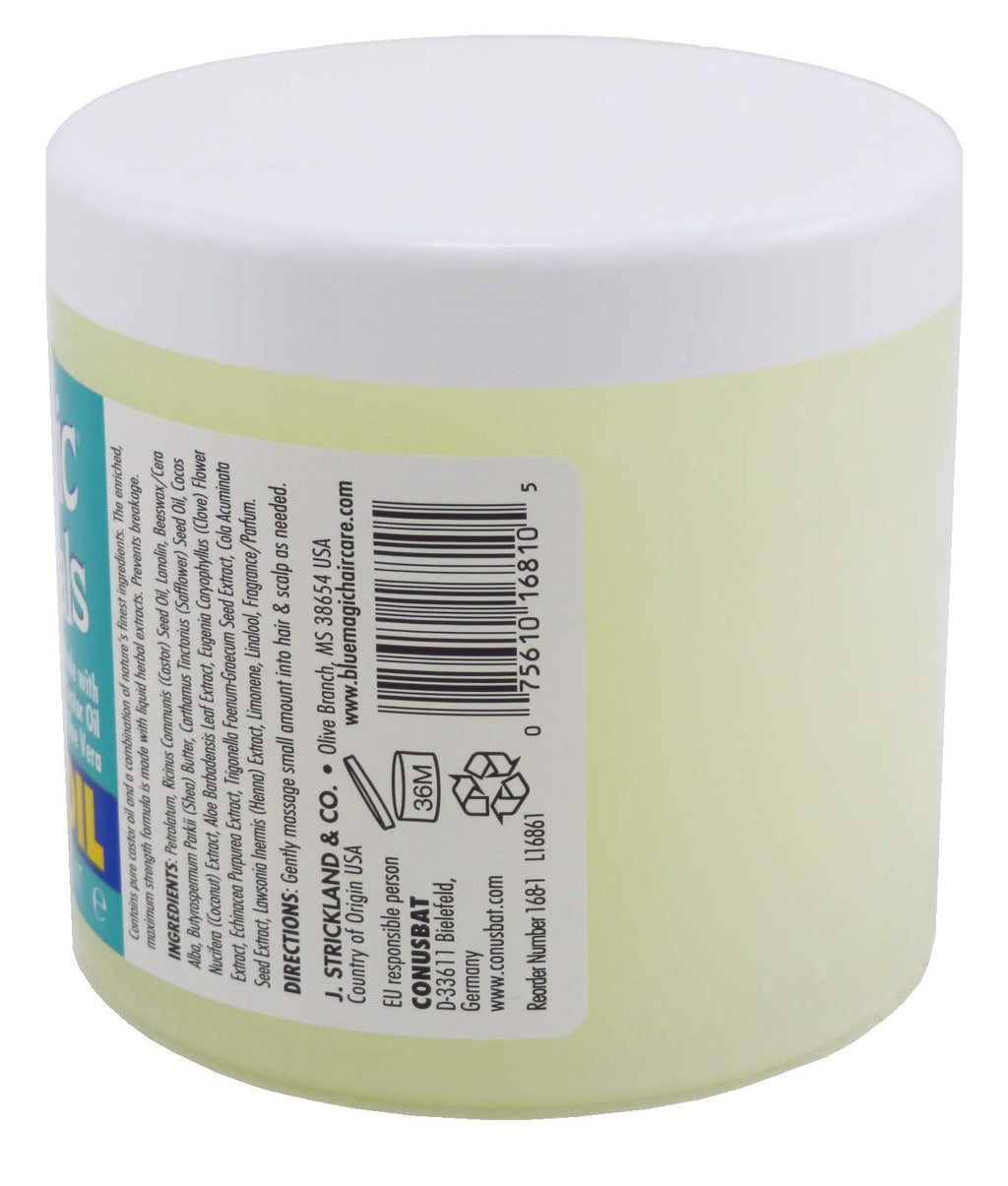 Blue Magic Organics Castor Oil 12 Ounce Jar (354 ml) – 3 Pack | Hair & Scalp Conditioner, 100% Natural