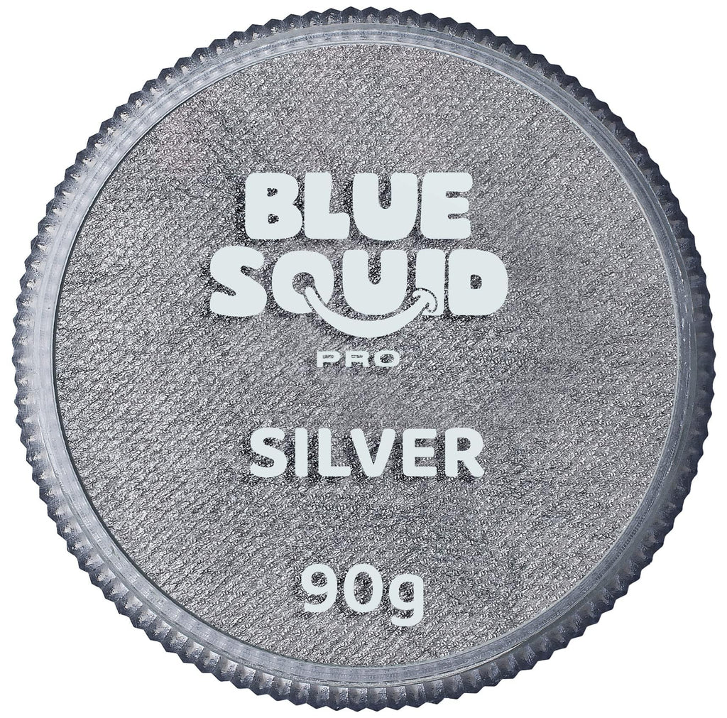 Blue Squid PRO Face Paint Metallic Silver 90g – Water-Based, Professional Grade