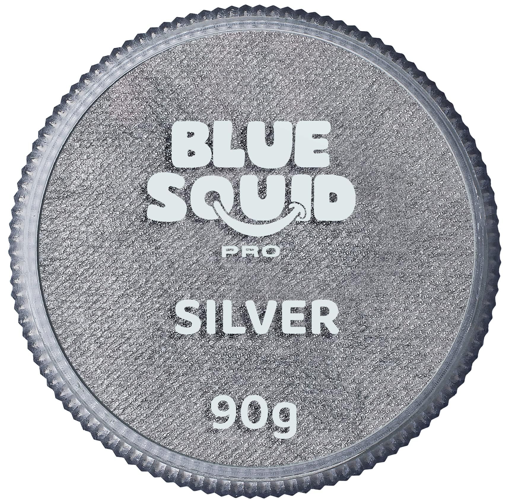 Blue Squid PRO Face Paint Metallic Silver 90g – Water-Based, Professional Grade
