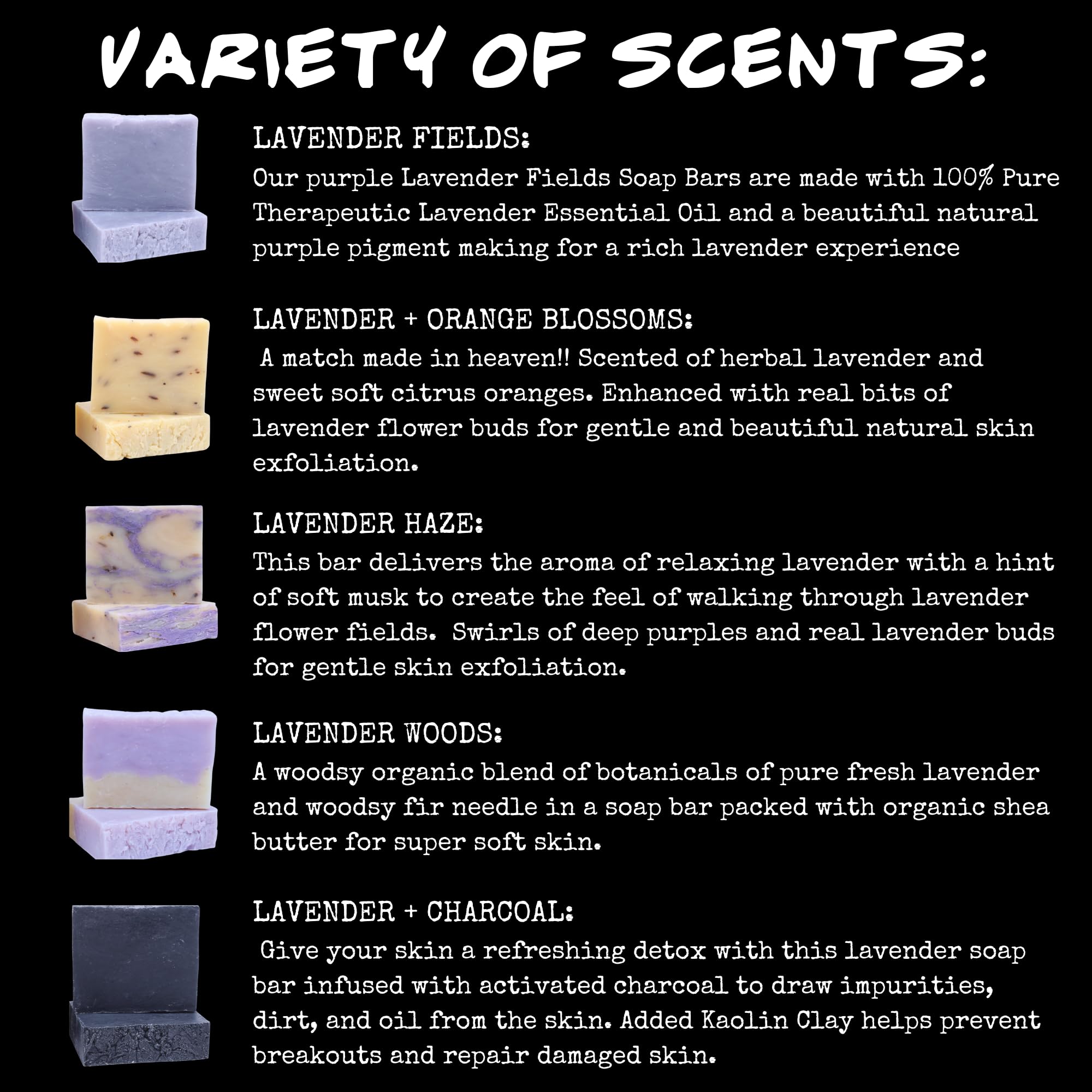 Bluebyrd Soap Co. Lavender Bliss 5 Pack – Handmade Vegan Soap Bars | Cold-Process, Hydrating