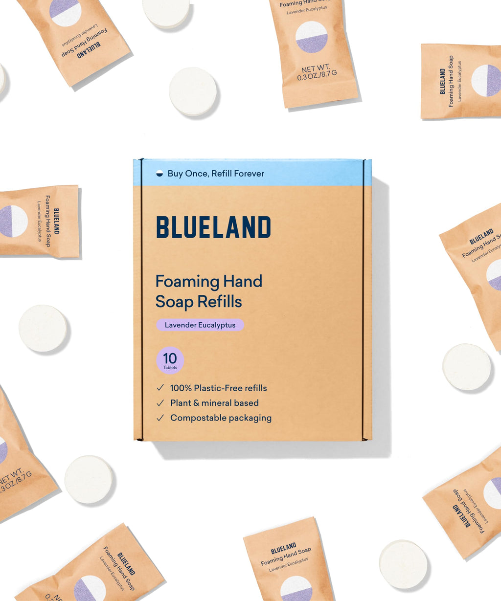 BLUELAND Foaming Hand Soap Refill Tablets – Lavender Eucalyptus, 10-Pack
