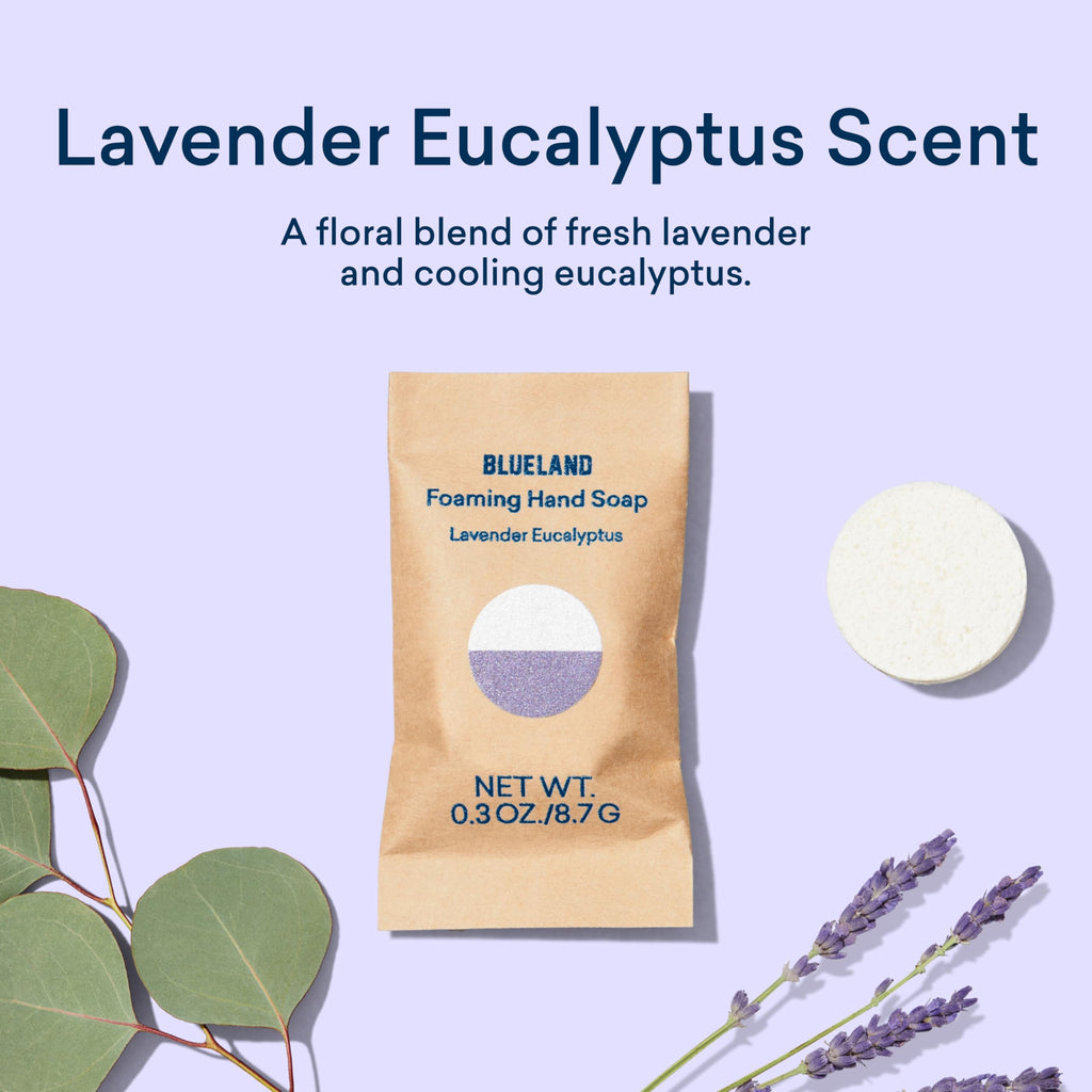 BLUELAND Foaming Hand Soap Refill Tablets – Lavender Eucalyptus, 10-Pack
