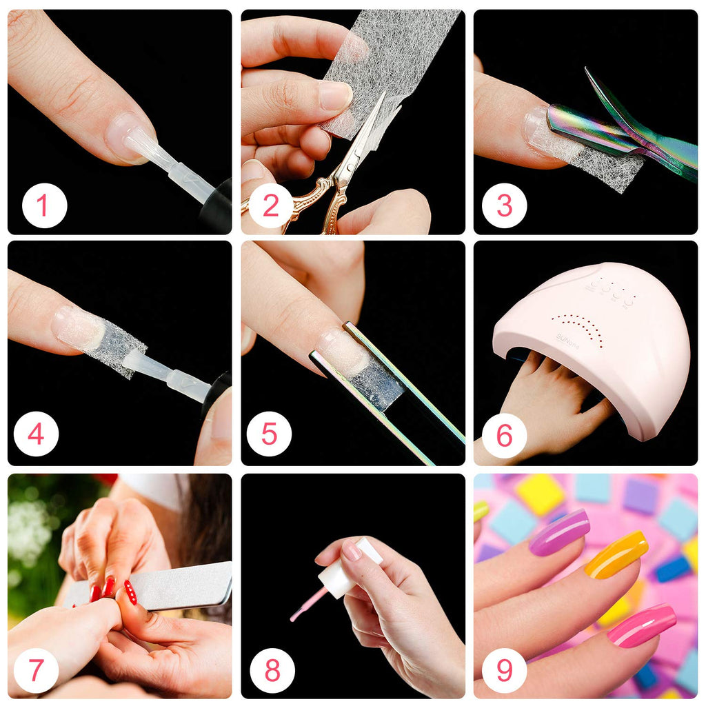 Blulu 240 Pcs Silk Nail Extension Wrap Fiberglass — DIY Nail Art & Home Salon Kit