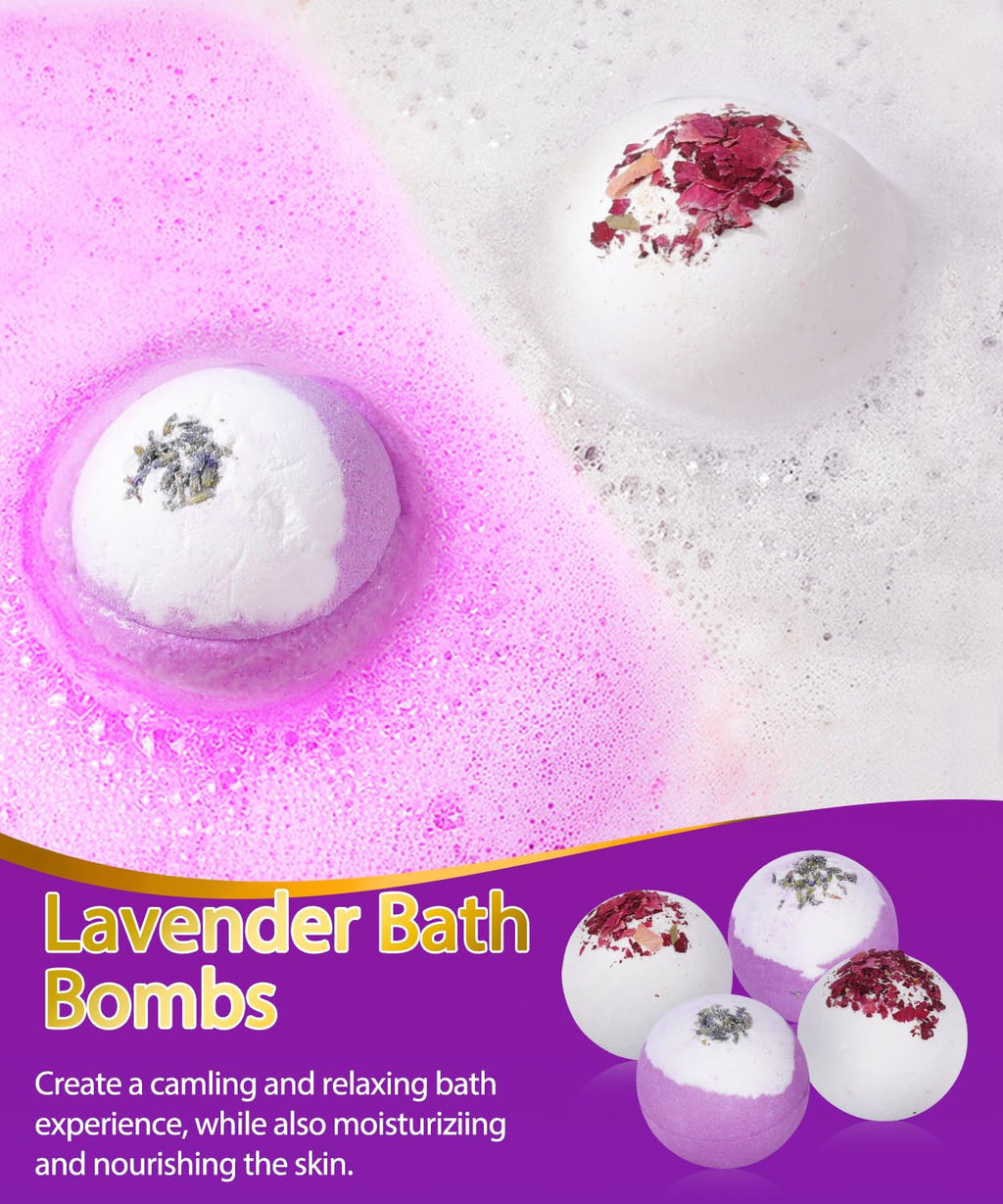 Bnlcd Luxury Lavender Bath Gift Set – 12-Piece Spa Gifts for Women | Self-Care Gifts for Mom, Wife, Girlfriend, Sister