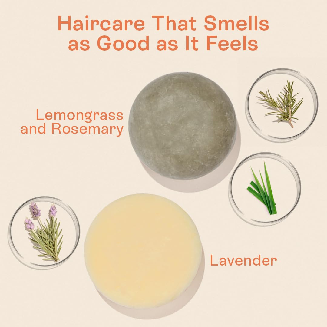 Rosemary Solid Shampoo & Conditioner Set for Thinning Hair | Vegan, Plastic-Free | B.O.B BARS OVER BOTTLES