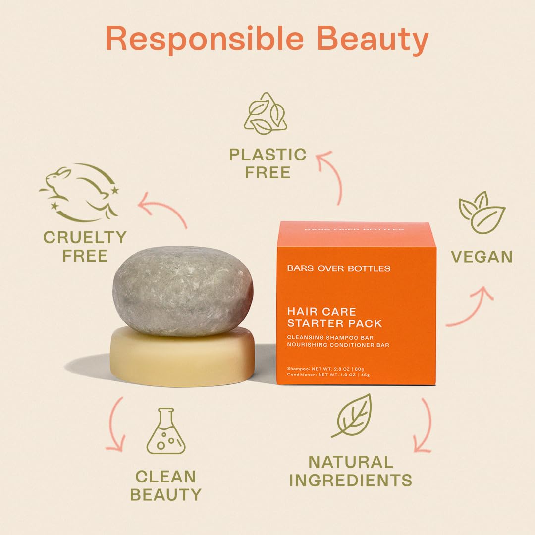 Rosemary Solid Shampoo & Conditioner Set for Thinning Hair | Vegan, Plastic-Free | B.O.B BARS OVER BOTTLES