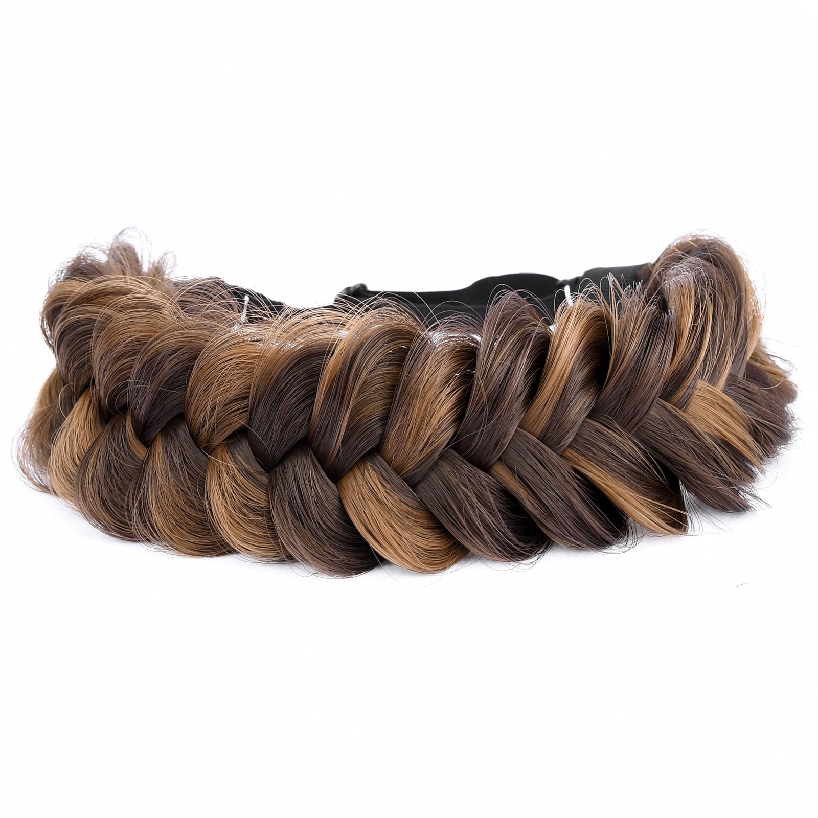 BOBIYA Messy Wide 2-Strand Braided Headband in Chocolate Toast | Hair Styling Accessory