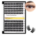 Bodermincer 120-Cluster Mixed Wide Lash Extensions (10-12mm) – D Curl, 0.07mm Thick