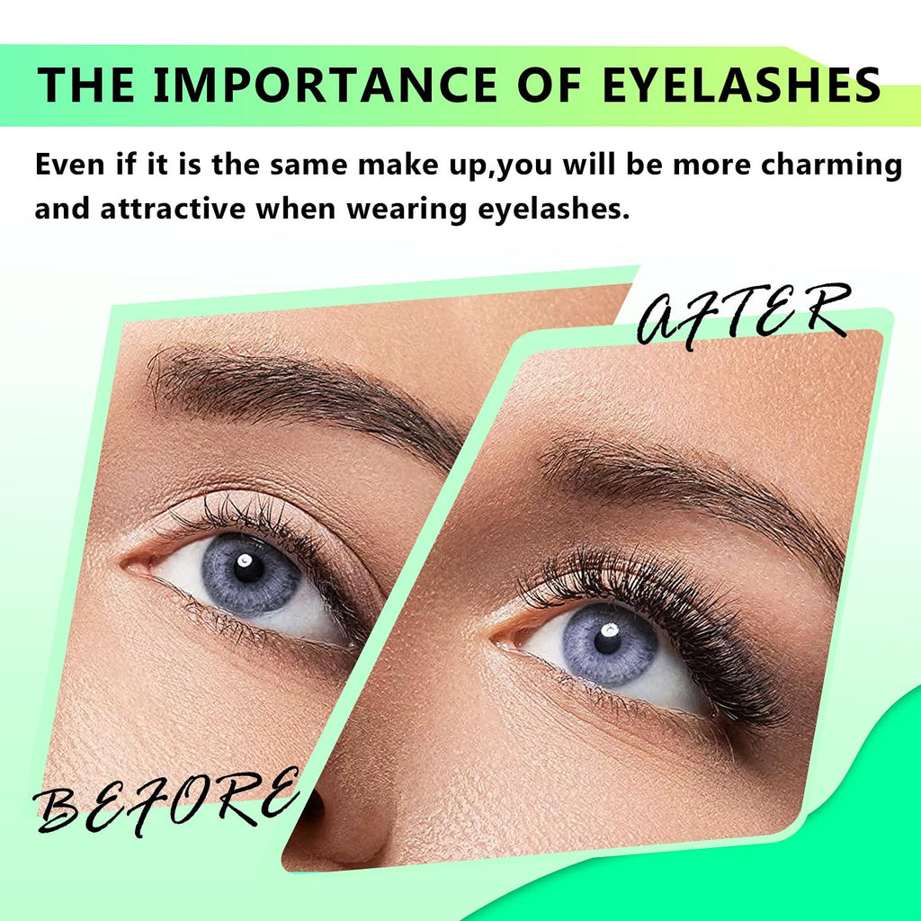 Bodermincer 120-Cluster Mixed Wide Lash Extensions (10-12mm) – D Curl, 0.07mm Thick