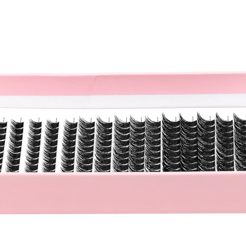 Bodermincer Lash Clusters – 180pcs, D Curl, Mixed 10-12-14mm, Black/Brown