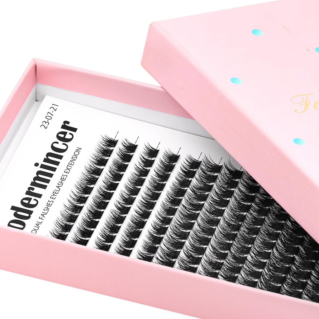 Bodermincer Lash Clusters – 180pcs, D Curl, Mixed 10-12-14mm, Black/Brown
