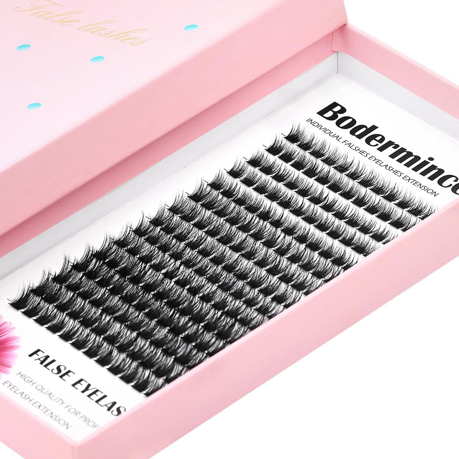 Bodermincer Lash Clusters – 180pcs, D Curl, Mixed 10-12-14mm, Black/Brown