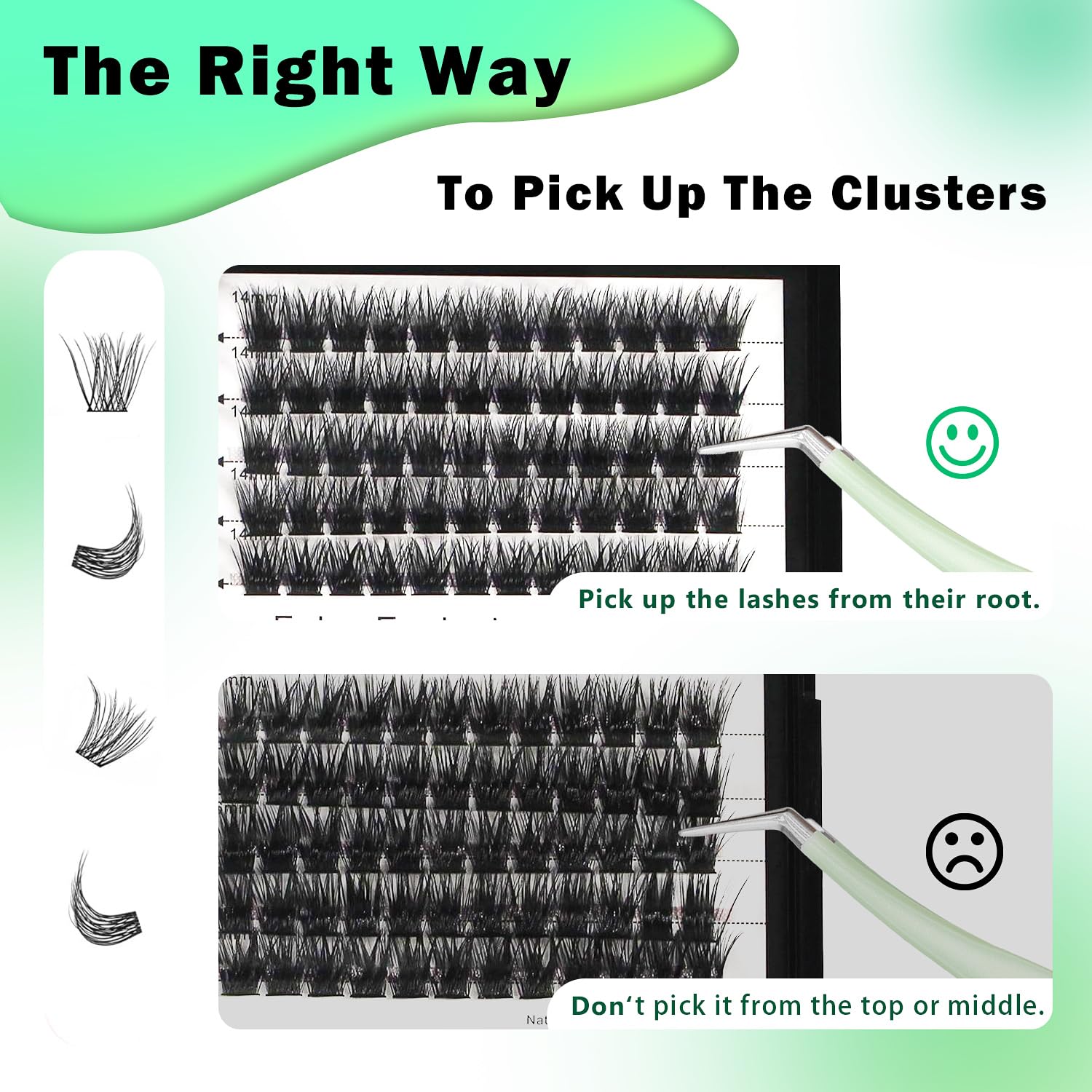 Bodermincer 120-Cluster Mixed Wide Lash Extensions (10-12mm) – D Curl, 0.07mm Thick