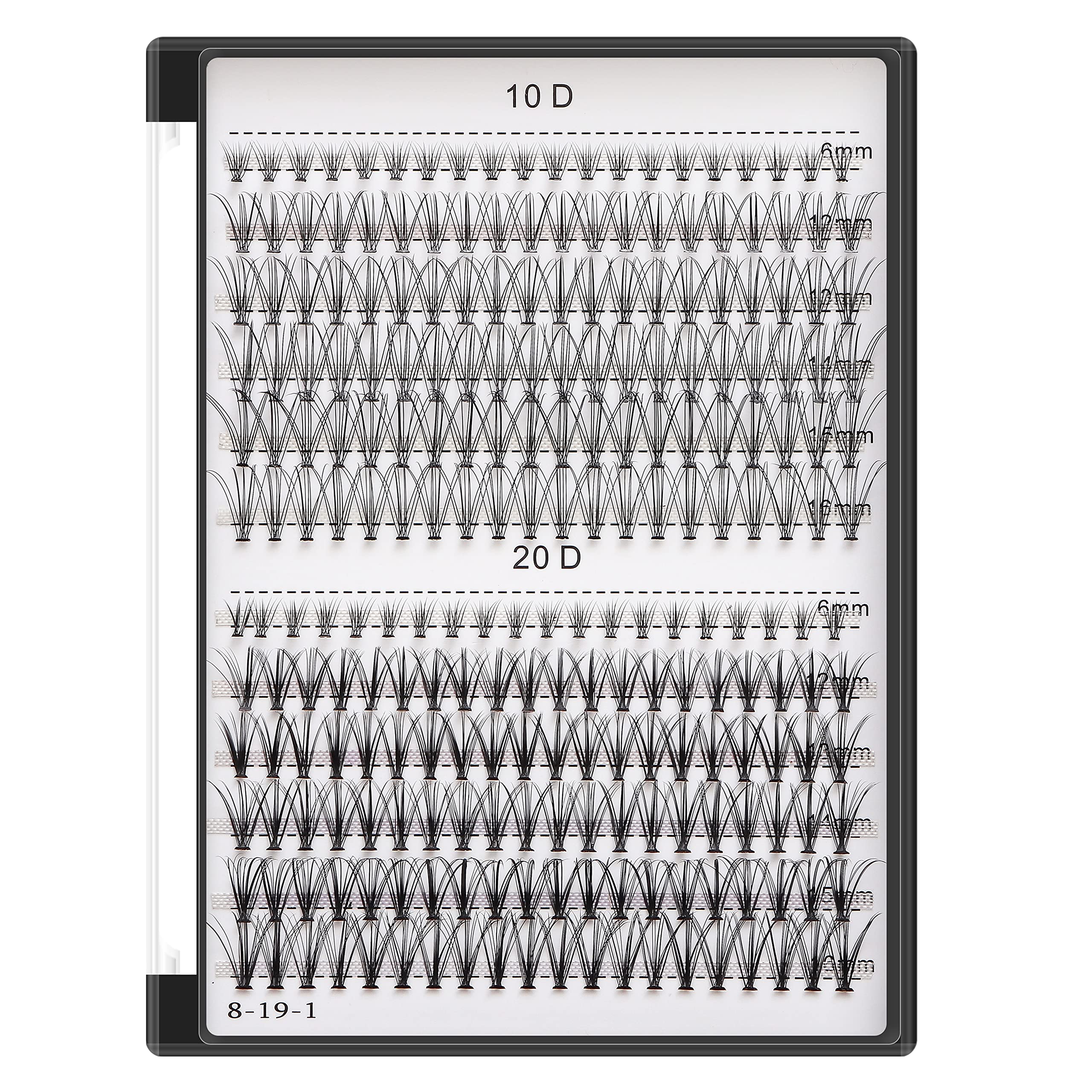 Bodermincer 240pcs Lash Extensions – C Curl, 10D/20D Mixed Clusters (8–16mm) for Professionals