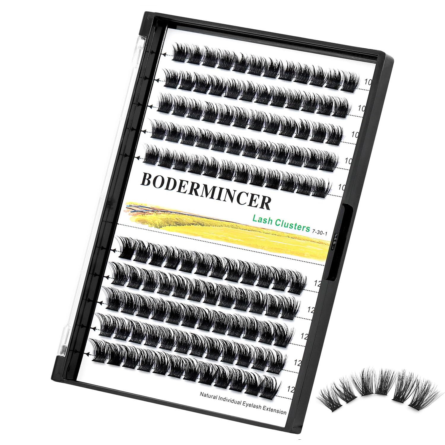Bodermincer 120 Clusters Mixed Wide Lash Extensions – 10-16mm (D Curl)