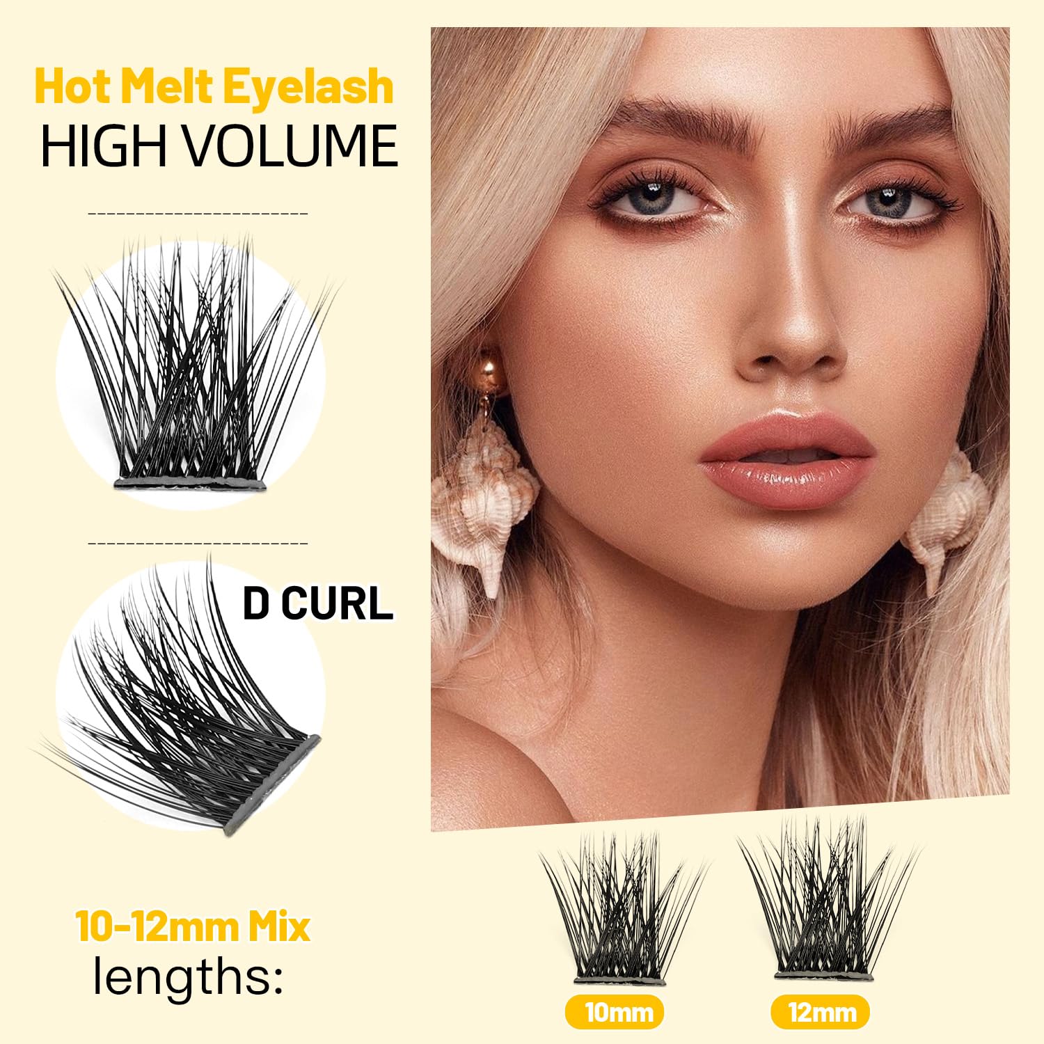 Bodermincer 120 Clusters Mixed Wide Lash Extensions – 10-16mm (D Curl)