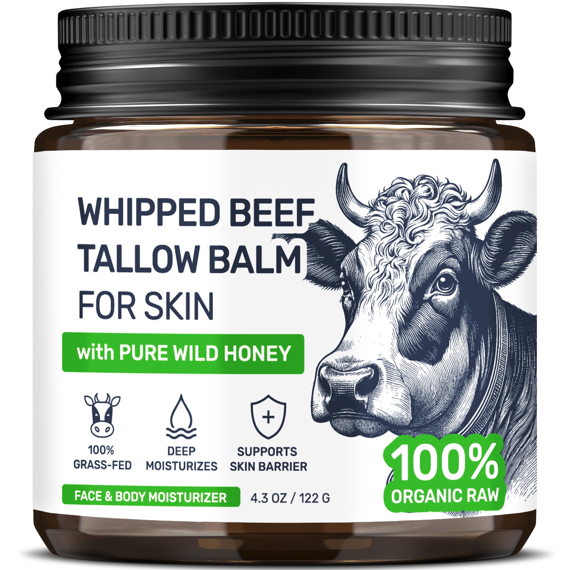 Body Art Beef Tallow for Skin – Grass-Fed Moisturizer & Whipped Balm (Fragrance-Free)
