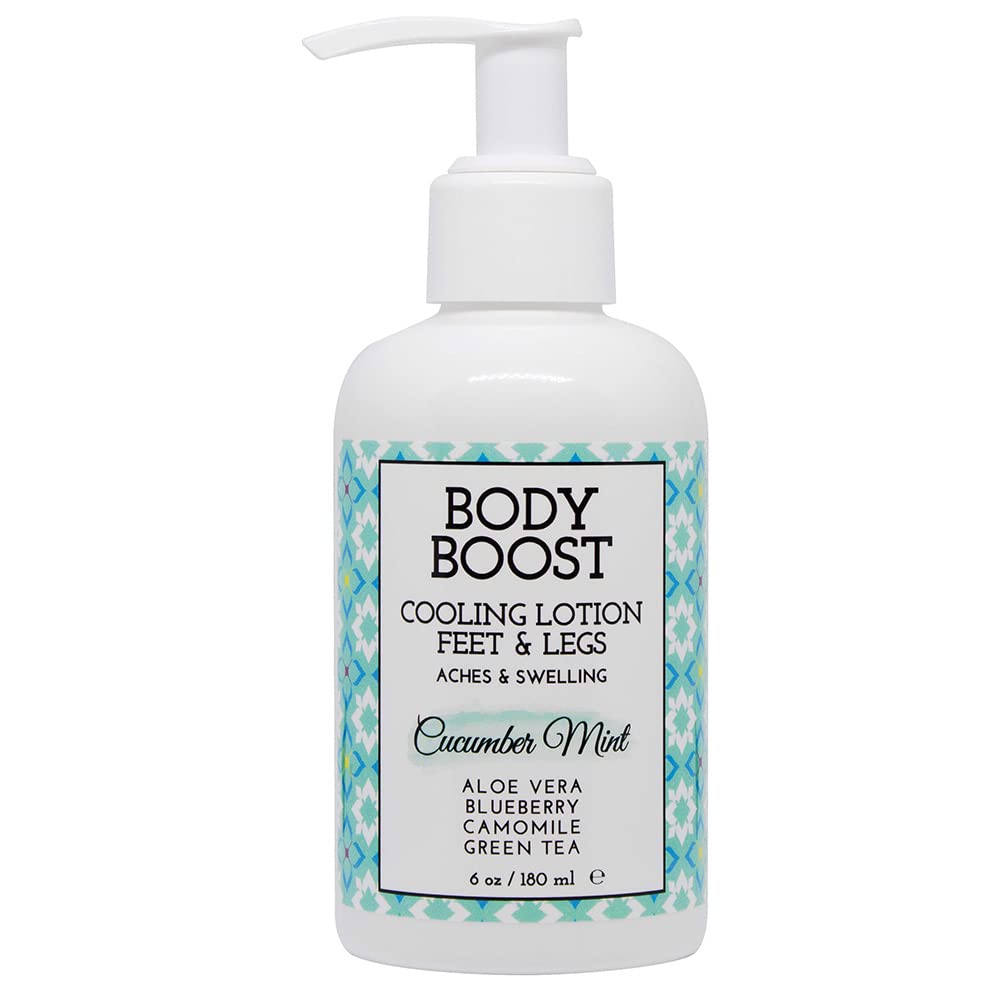 Body Boost Cooling Lotion – Pregnancy Safe, Vegan, Hypoallergenic – Cucumber Mint 6 oz