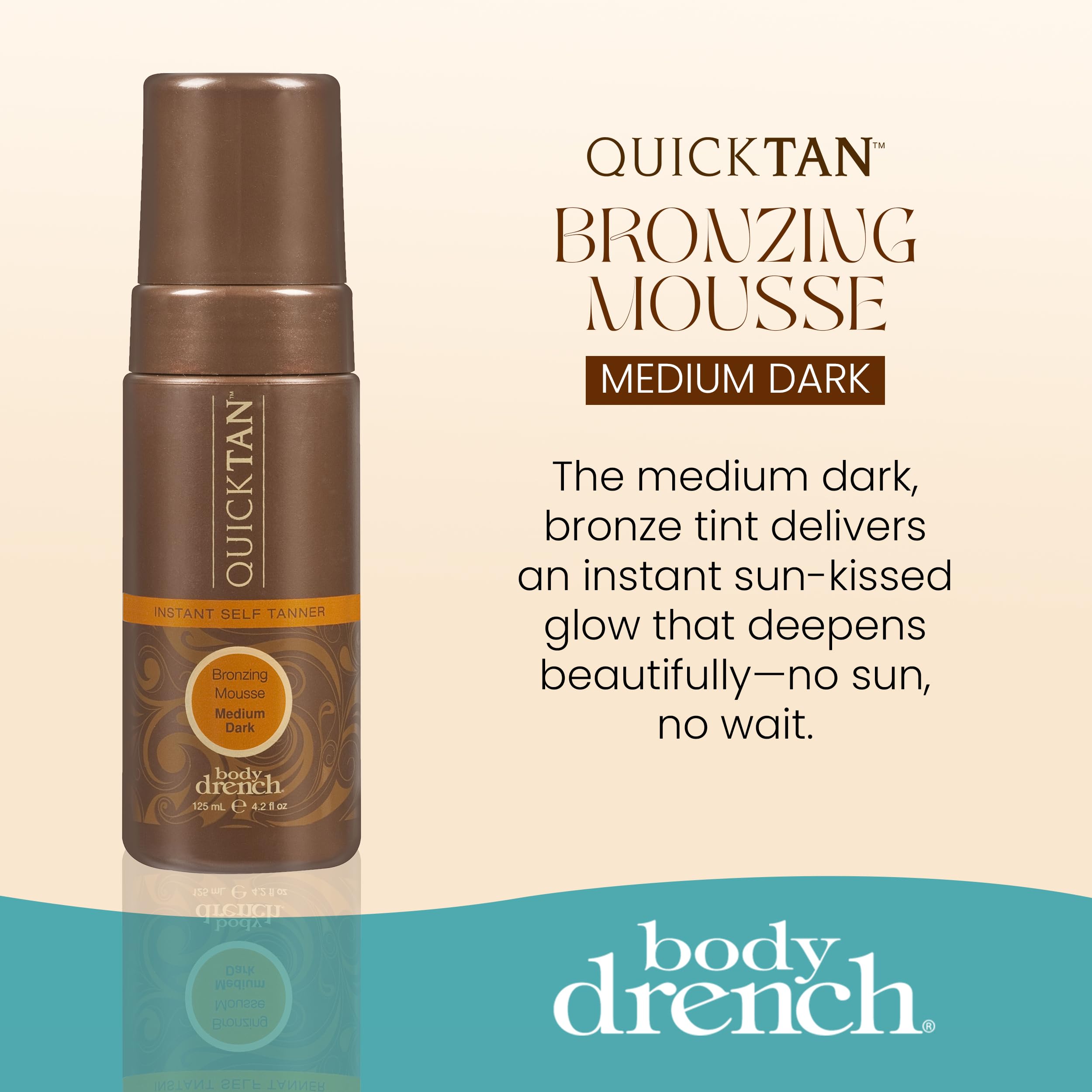 Body Drench QuickTan Self Tanner Mousse – Medium Dark Tan, 4.2 oz