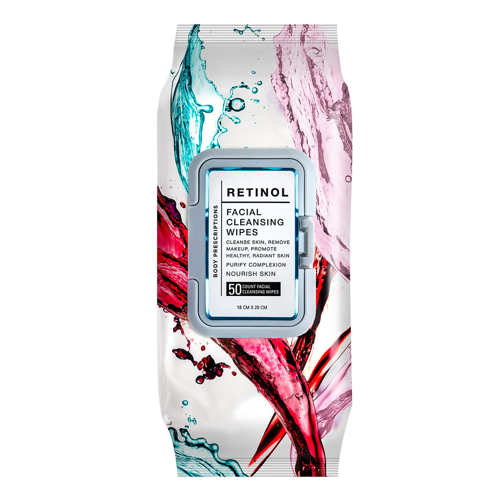 Body Prescriptions Makeup Cleansing Wipes with Retinol – Gentle Face Wipes, 50 Count (Pack of 4)