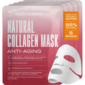 Body Restore Natural Collagen Face Mask 5 Pack – Hydration and Firming