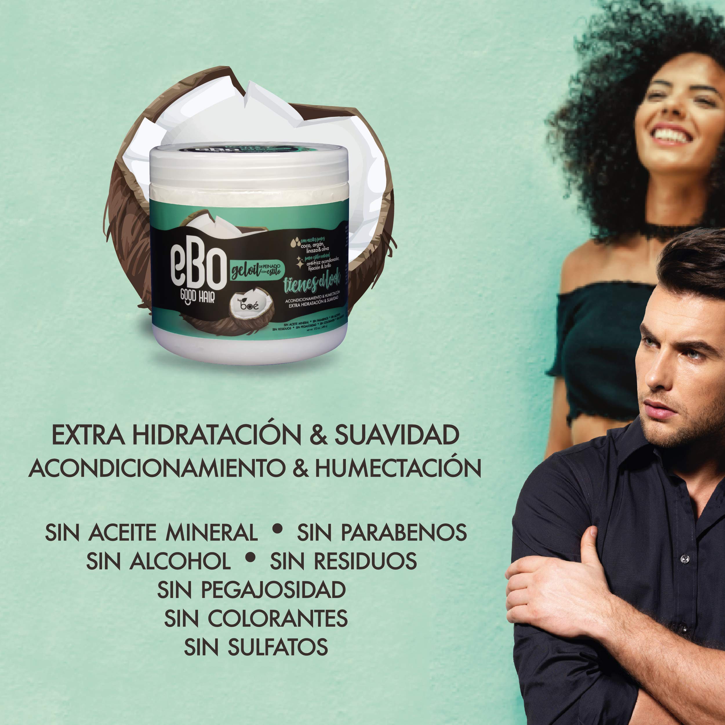 Boe Cosmetics Ebo GelOil Styling Gel – Defines, Holds & Nourishes Hair