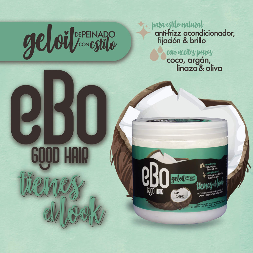 Boe Cosmetics Ebo GelOil Styling Gel – Defines, Holds & Nourishes Hair