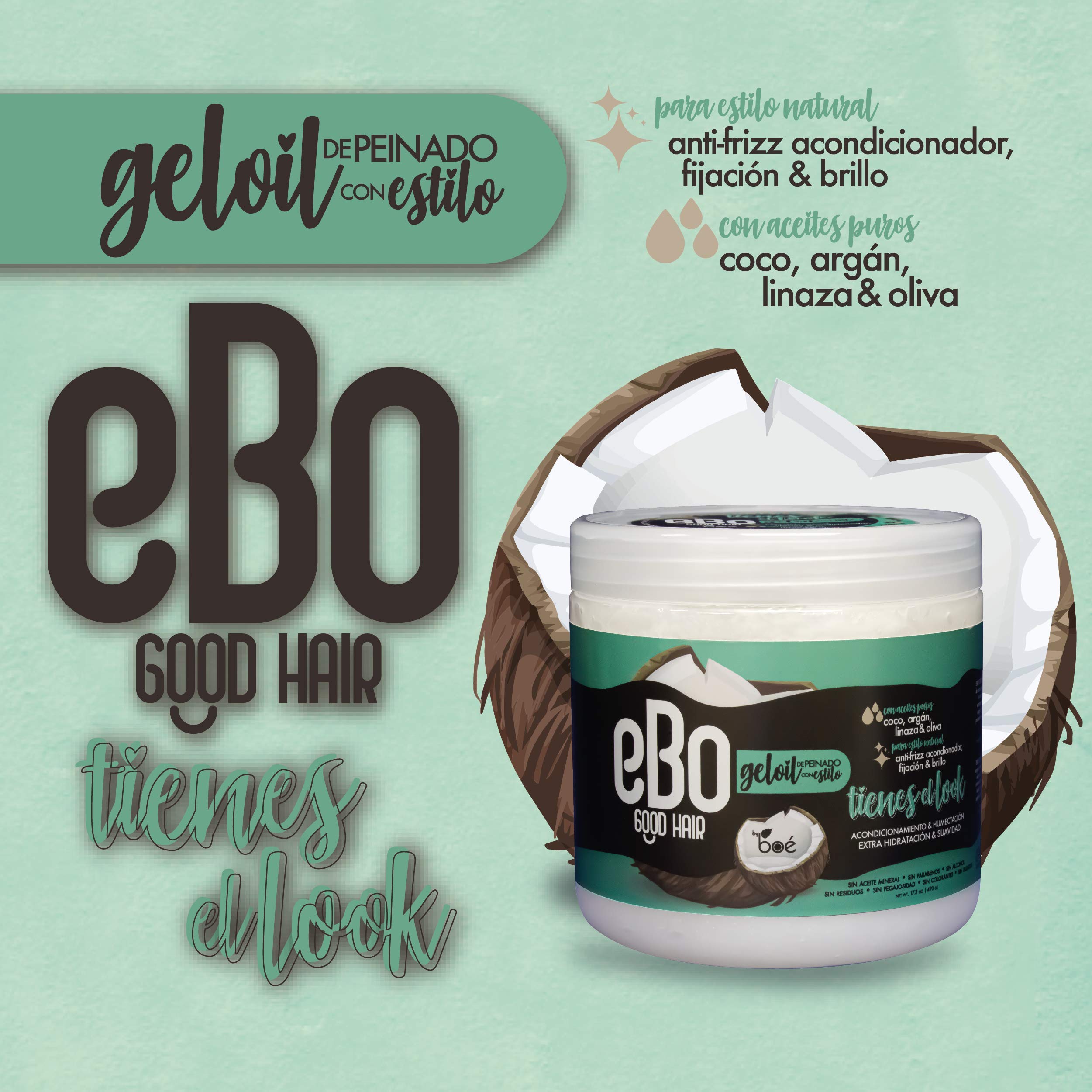 Boe Cosmetics Ebo GelOil Styling Gel – Defines, Holds & Nourishes Hair