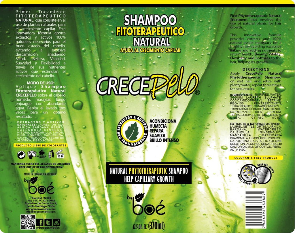BOÉ COSMETICS Natural Hair Growth Duo – Phytotherapeutic Shampoo & Rinse Set – Plant-Based, Sulfate-Free – 12.5 oz Each