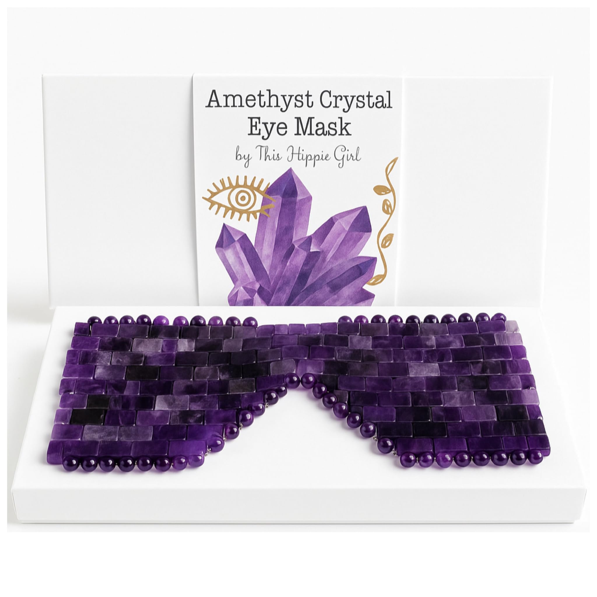 Boho Aromatic Amethyst Eye Mask – Cooling Crystal for Puffiness and Relaxation