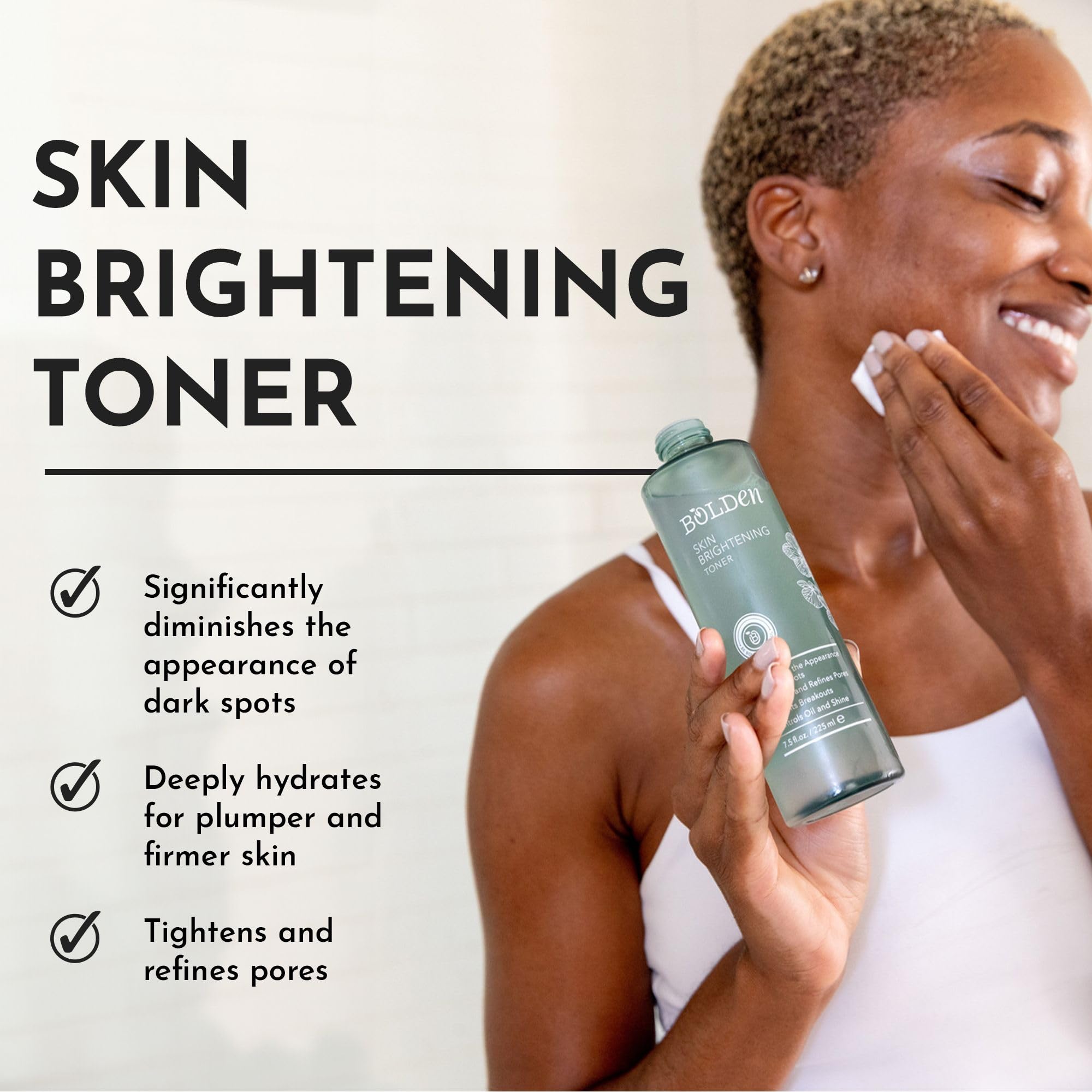 Bolden Skin Brightening Toner for Face – Exfoliating Toner for Oily Skin with Glycolic Acid, Niacinamide & Hyaluronic Acid | 8.0 Fl Oz