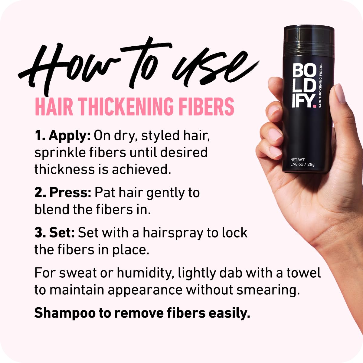 Boldify Hair Fibers (2 x 56g) – Instantly Fuller Hair in 14 Shades for Women & Men – Dark Brown