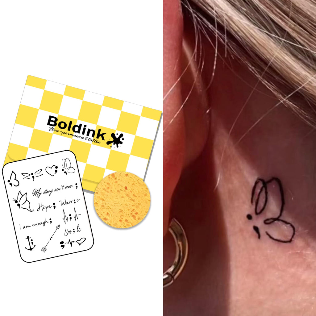 Boldink Butterfly 7 Semi-Permanent Tattoos — Realistic, Waterproof, 7–14 Day Wear