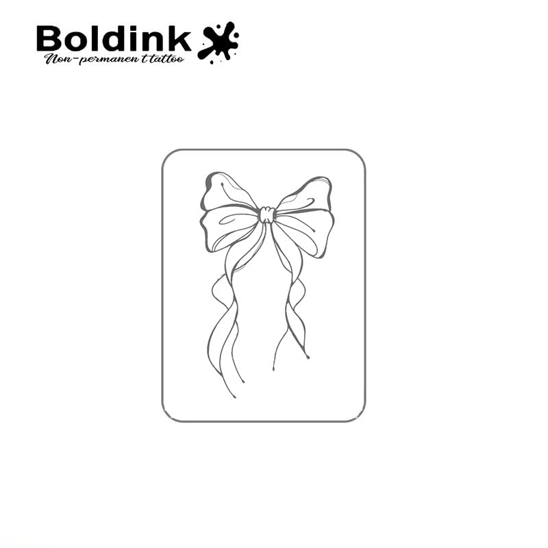 Boldink Bowknot 2 Temporary Tattoos – Waterproof, Long-Lasting, Non-Reflective
