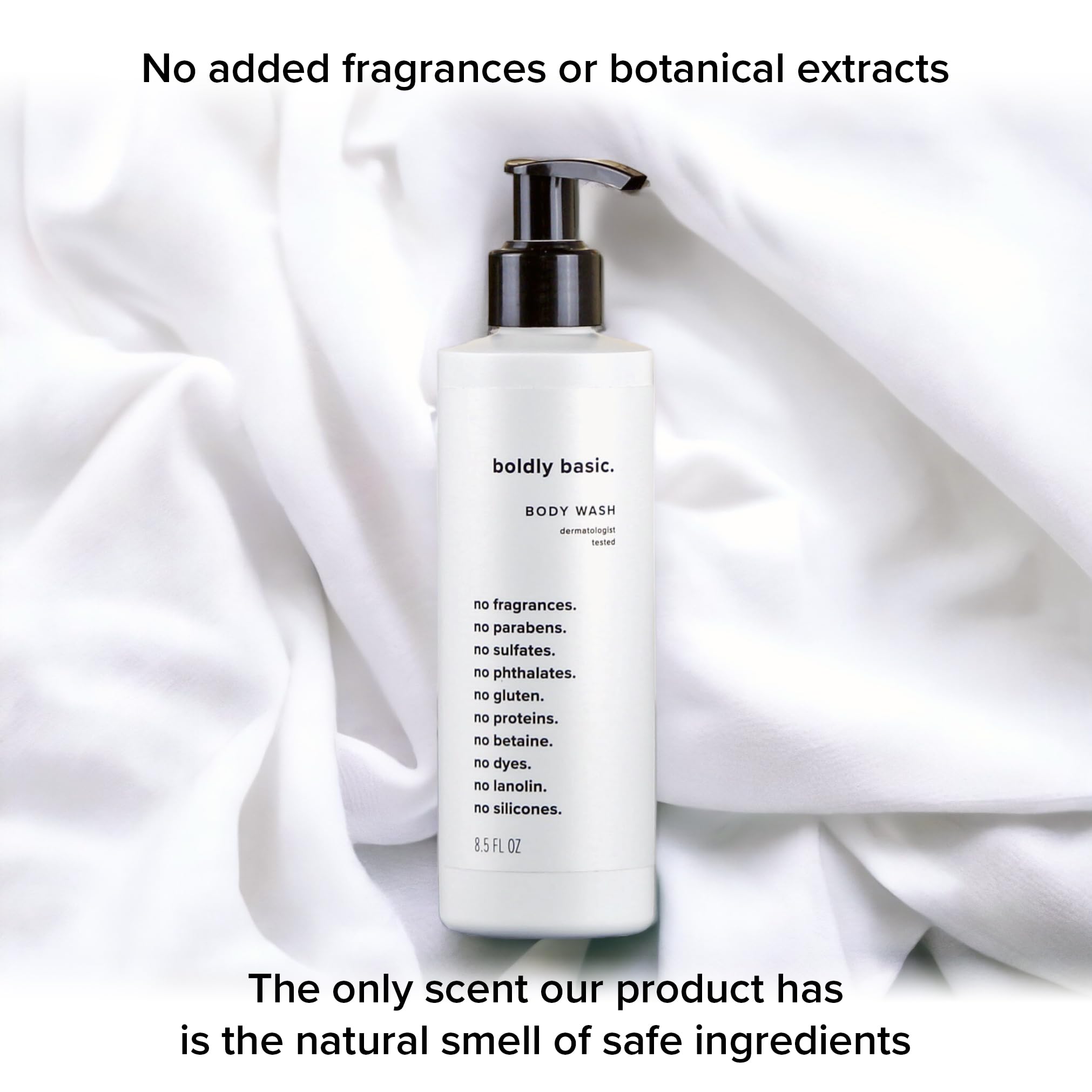 Boldly Basic Fragrance Free Body Wash – Gentle Unscented Shower Gel for Sensitive Skin | Dermatologist Tested