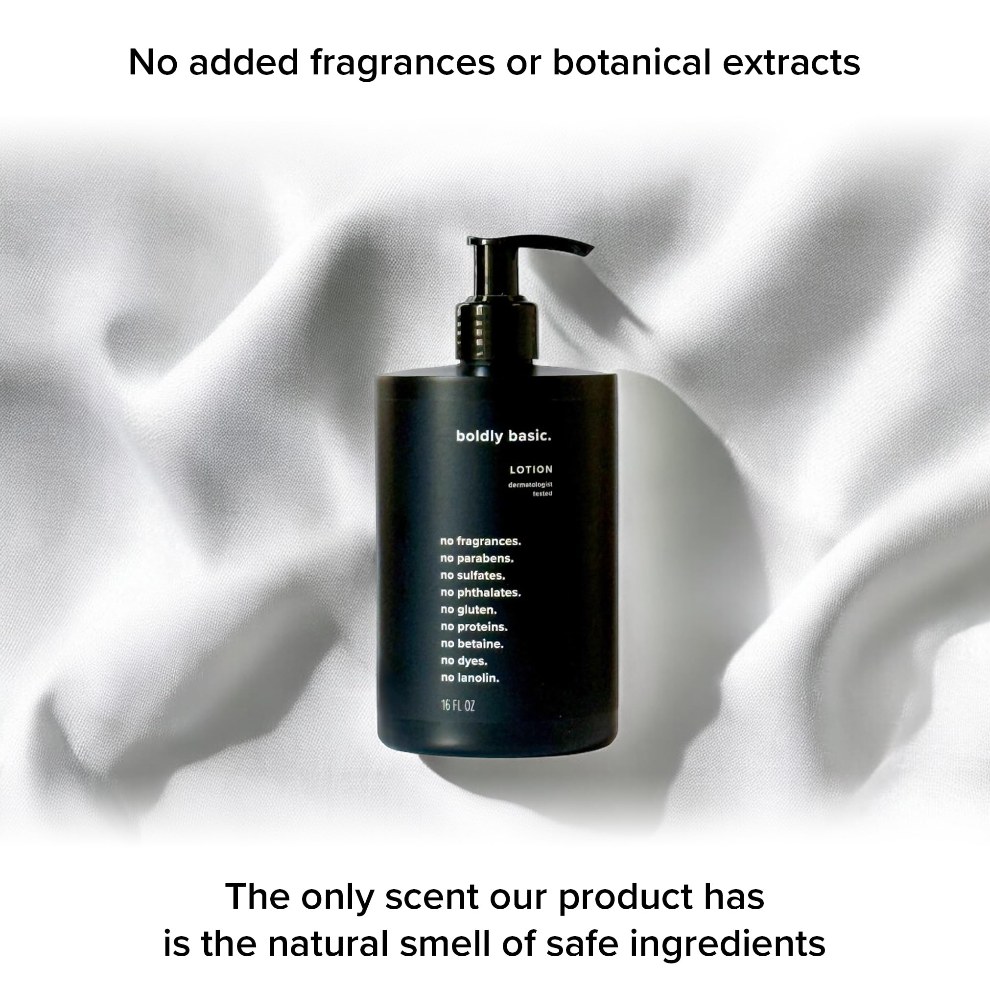 Boldly Basic Fragrance Free Lotion – Gentle, Non-Greasy Moisturizer for Dry & Sensitive Skin | Dermatologist Tested
