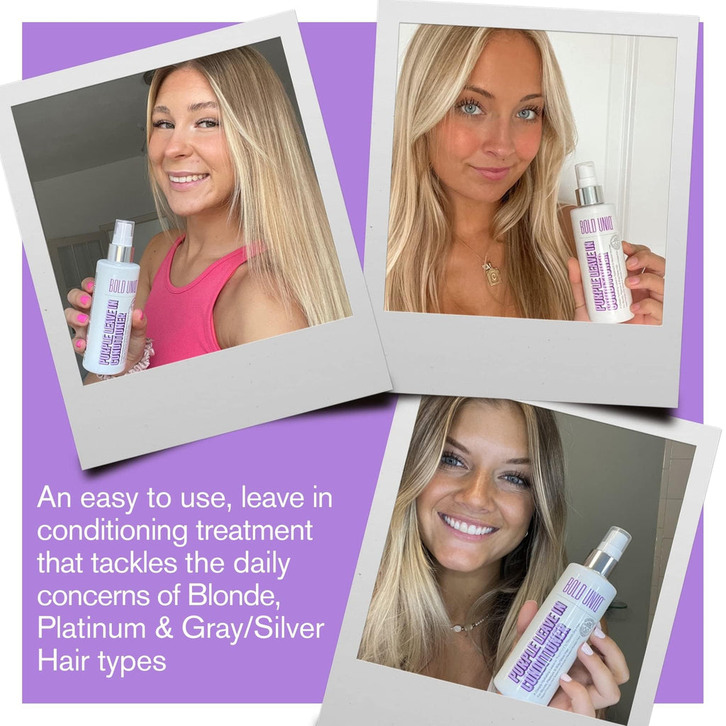 Bold Uniq Purple Leave-In Conditioner — Hydrating Tone & Detangle for Blonde, Platinum & Gray Hair | Vegan & Cruelty-Free