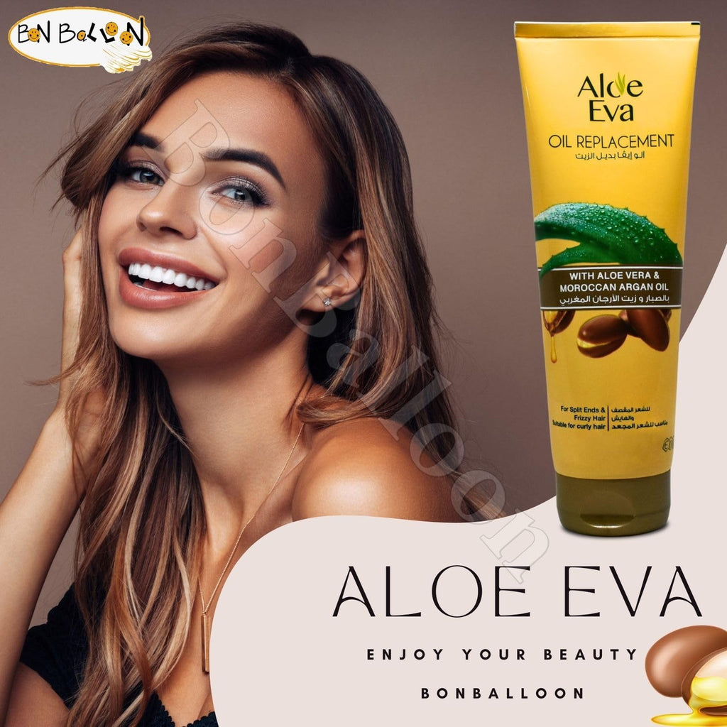 Bonballoon Aloe Eva Oil Replacement with Aloe Vera & Argan Oil – Soft, Shiny Hair (8.45 oz / 250 ml)