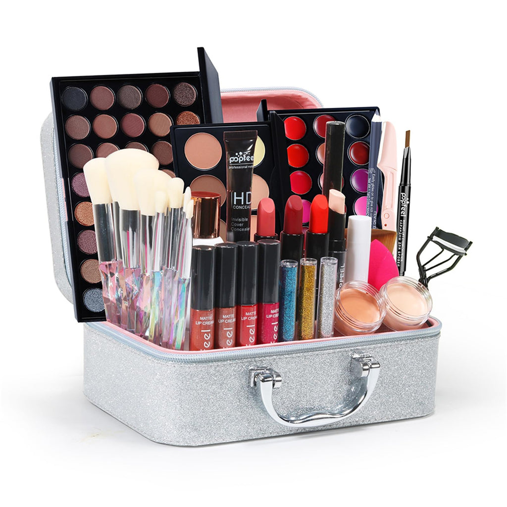 BONNIE CHOICE All-in-One Makeup Kit – Complete Bundle with Eyeshadow Palette, Brushes, Lipstick & More