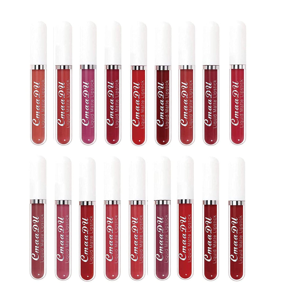 BONNIE CHOICE 18-Pcs Matte Liquid Lipstick Set – Waterproof, Long-Wearing, 18 Rich Shades