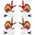 Boobeen Christmas Hair Clip – 2 Pairs Reindeer Antlers Ears Hair Accessory for Christmas Party